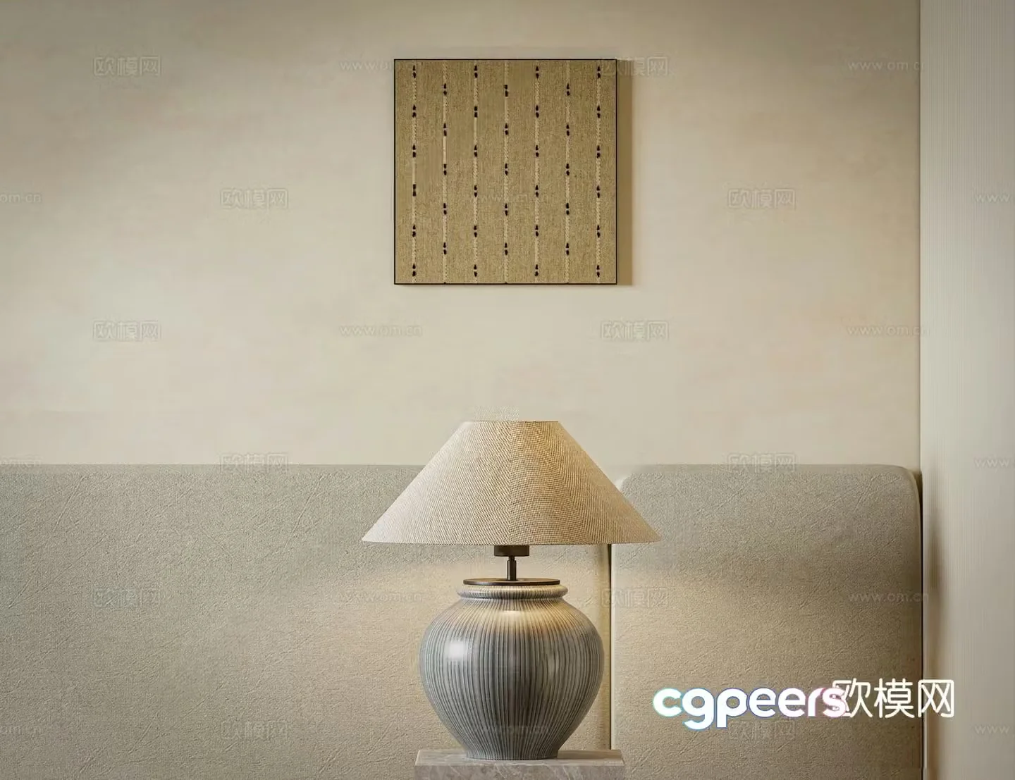 Wabi-sabi table lamp bedside table lamp 3d model