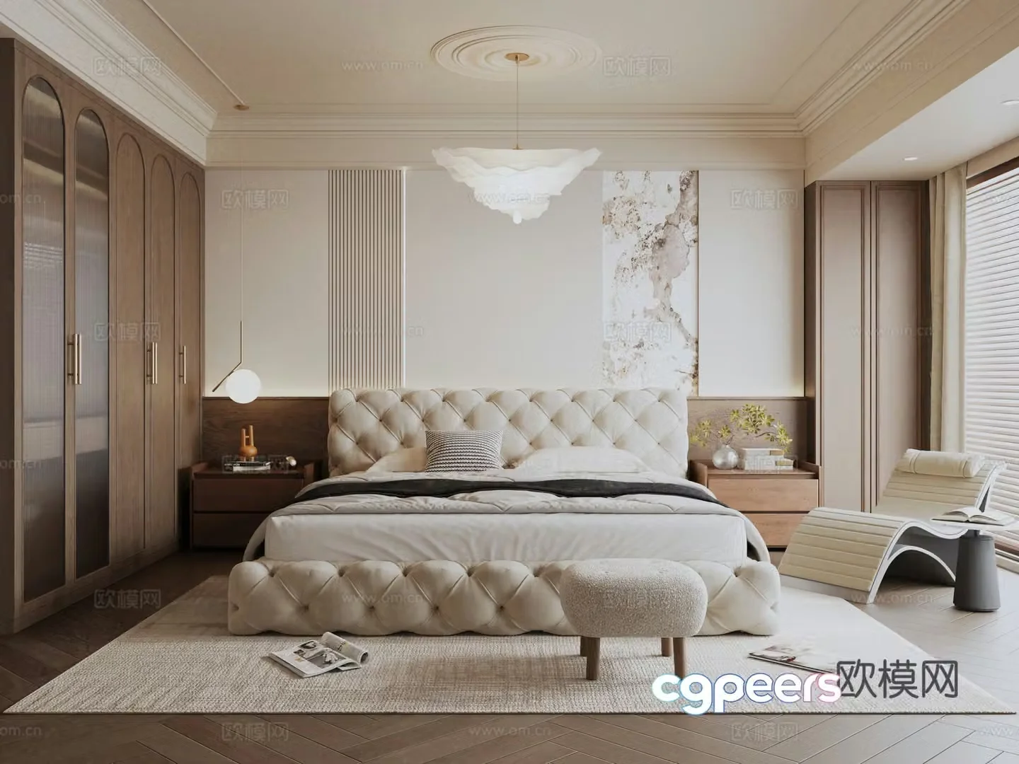 French bedroom master bedroom 3d model