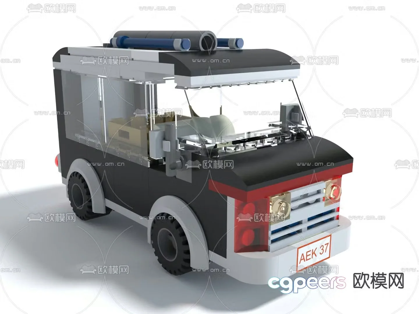 Building blocks toy car 3d model