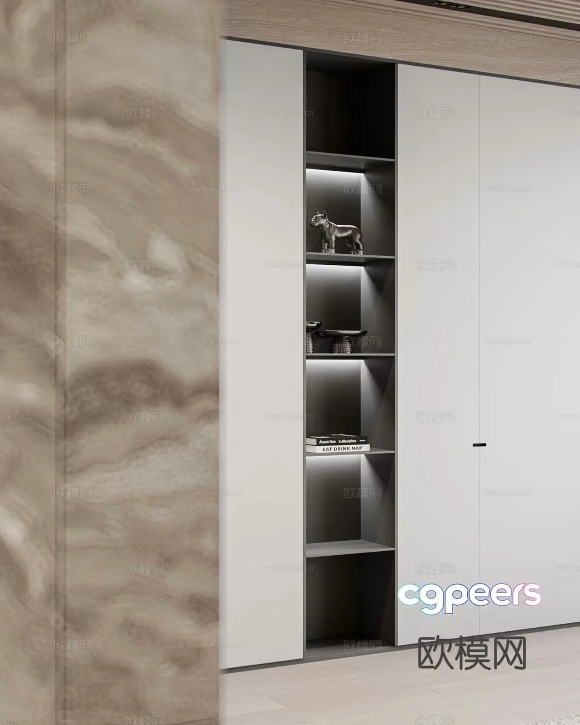 Modern bookcase decorative cabinet 3d model
