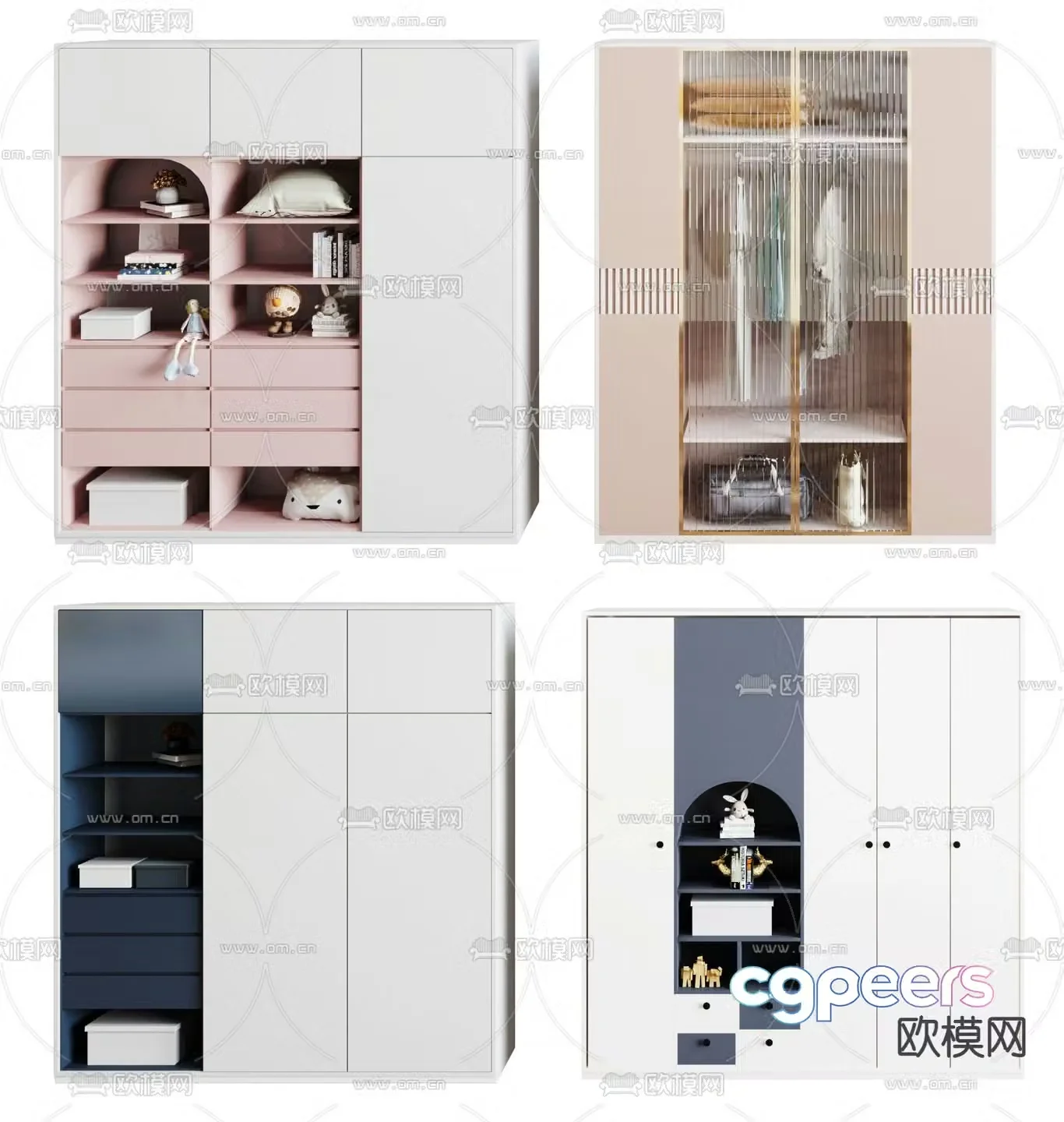Modern children’s wardrobe 3d model