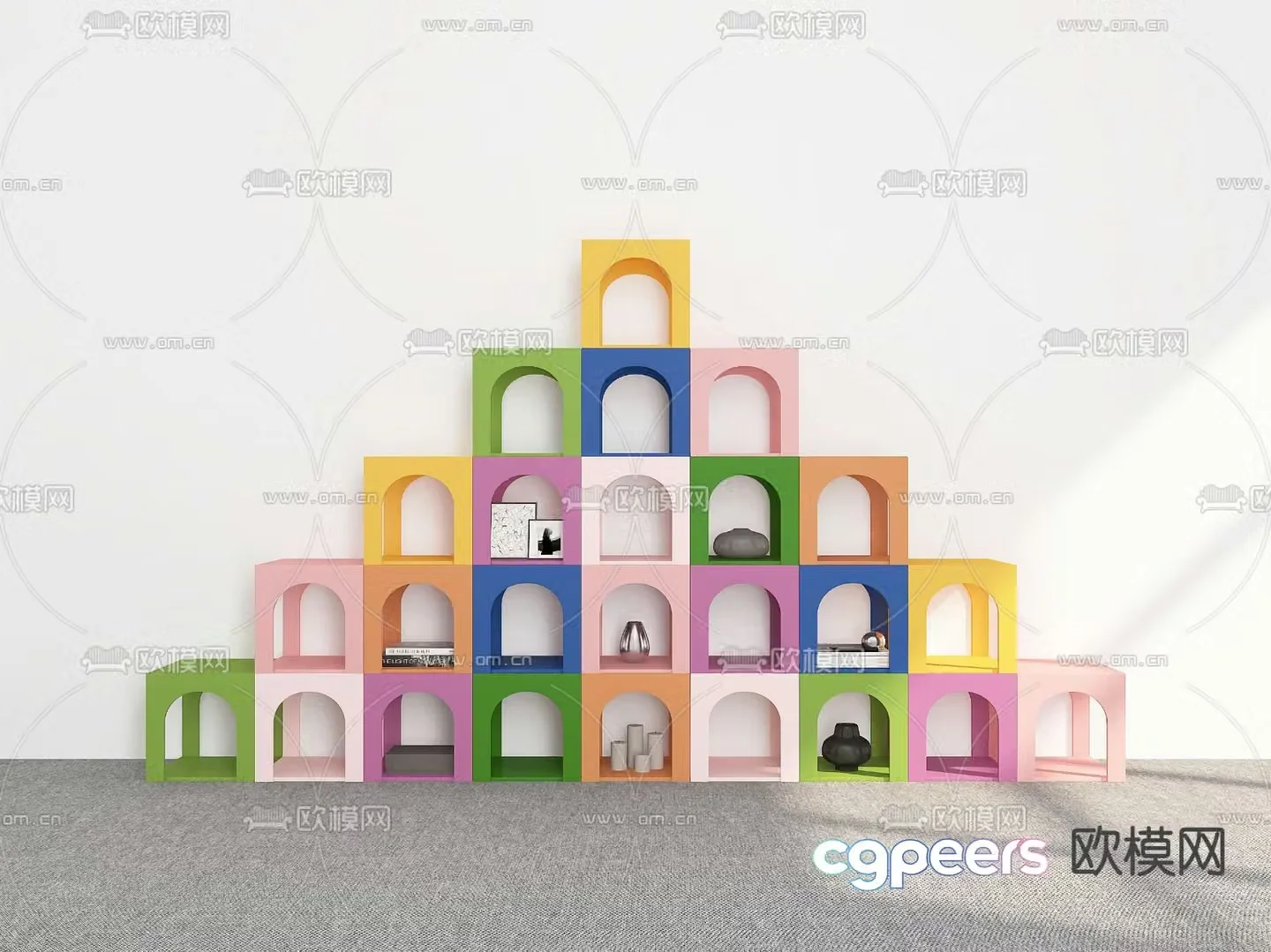 Children’s bookcase cartoon cabinet 3d model