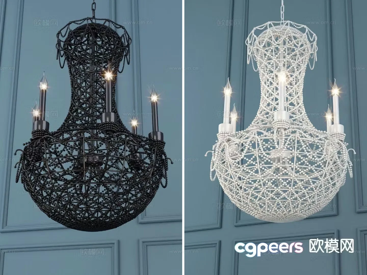 European style chandelier restaurant chandelier 3d model