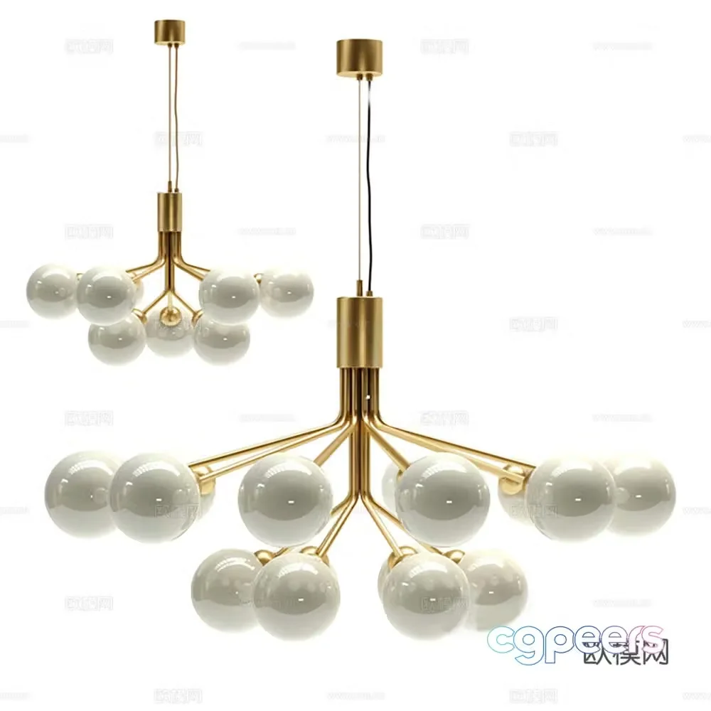 Lamps Chandelier Glass Chandelier Multi-head Decorative Light 3D Model