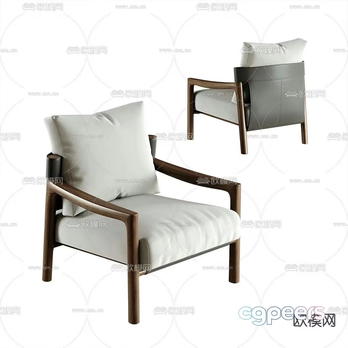 leather sofa chair leisure chair armchair 3d model