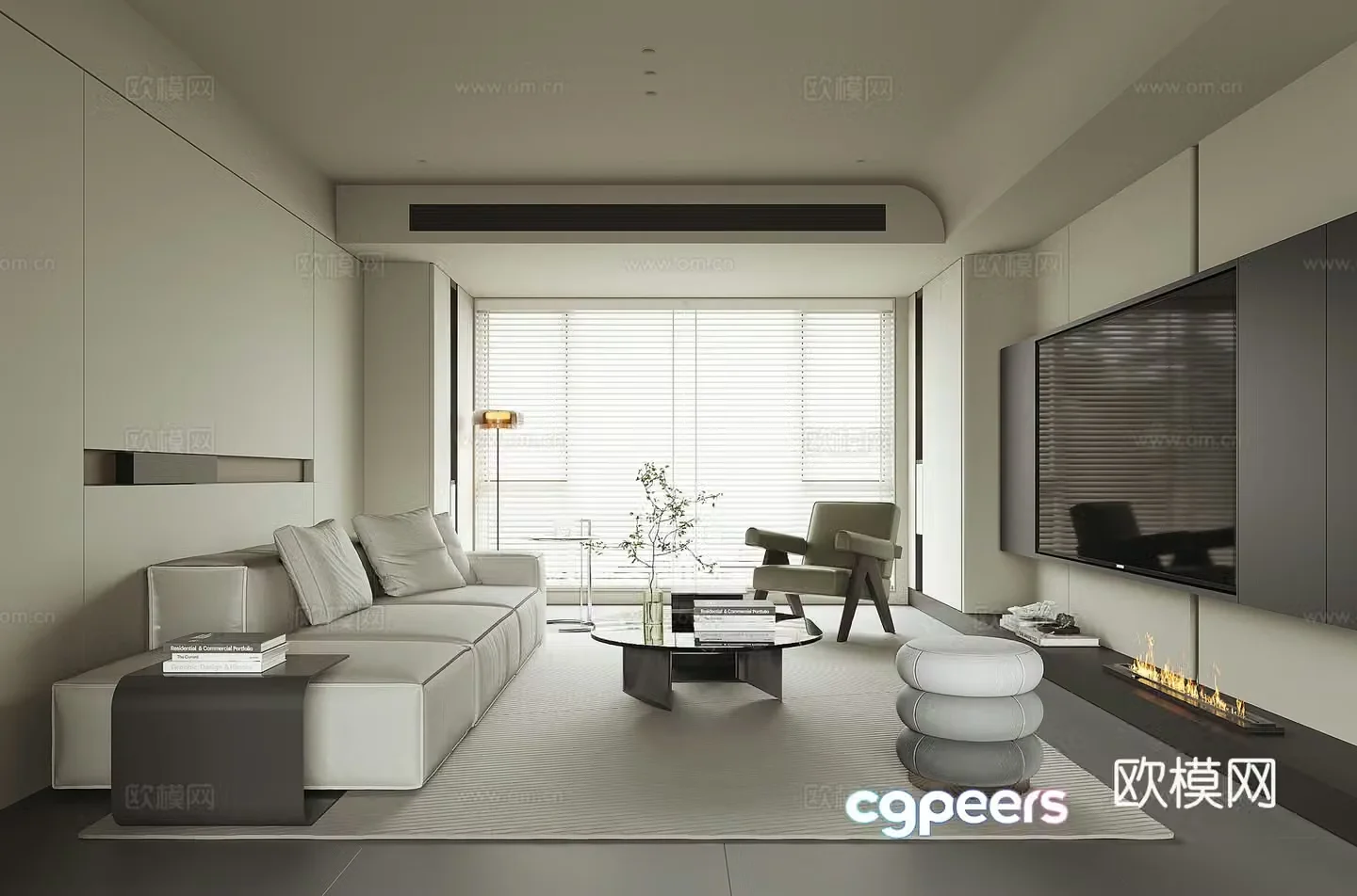 Modern home living room 3d model