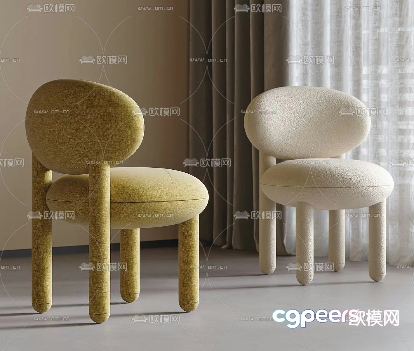 Modern chair dining chair 3d model