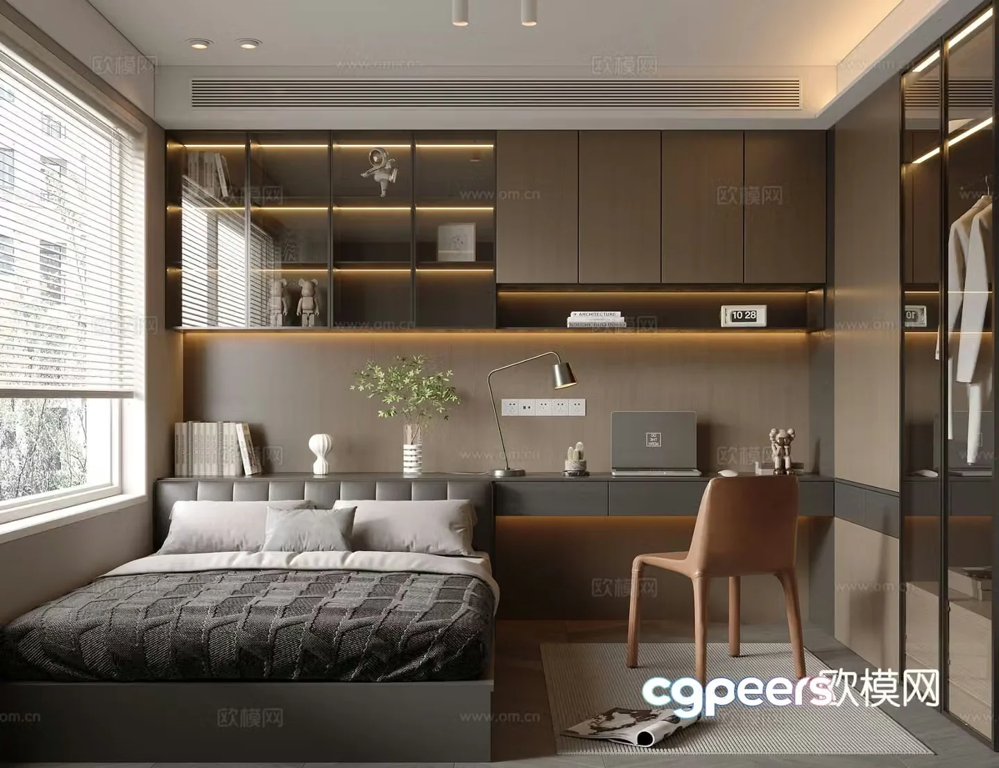 Italian tatami bedroom 3d model