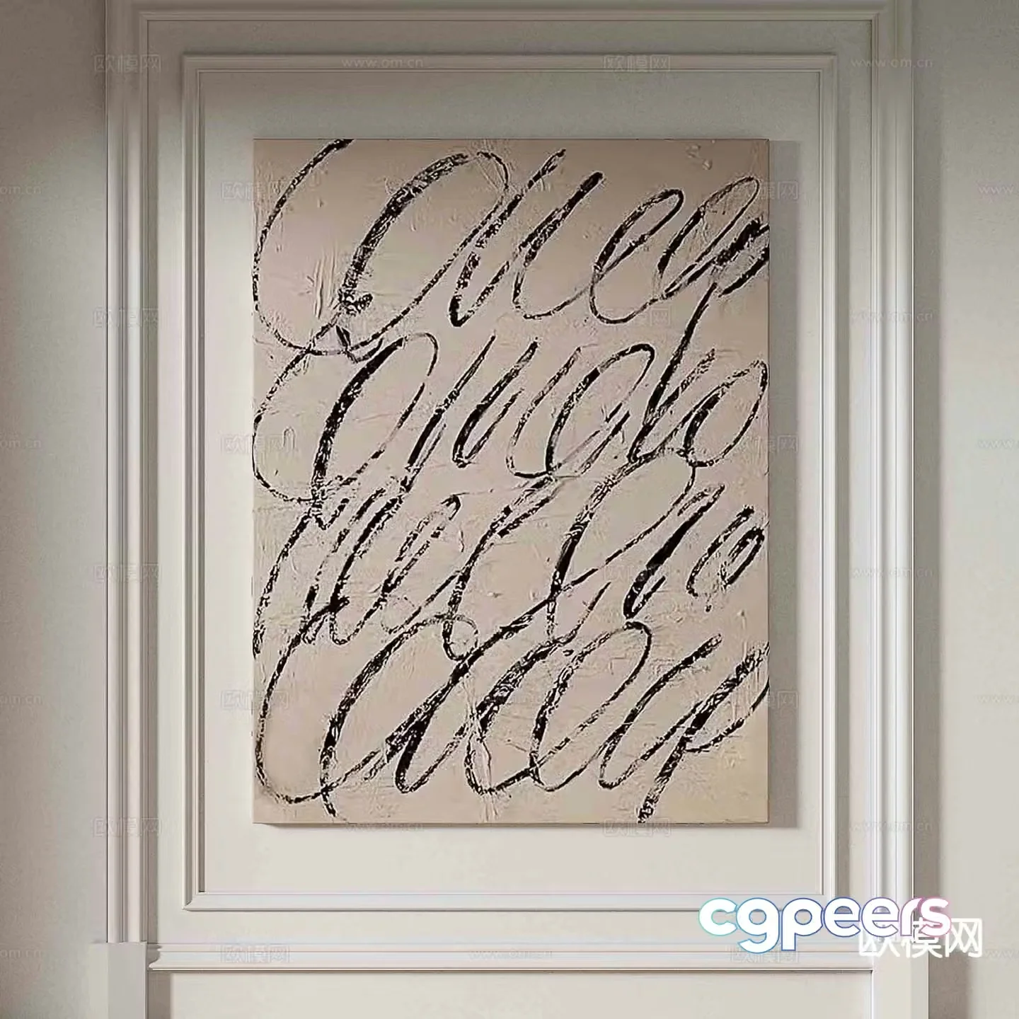 Wabi-sabi painting texture painting decorative painting hanging painting 3D model