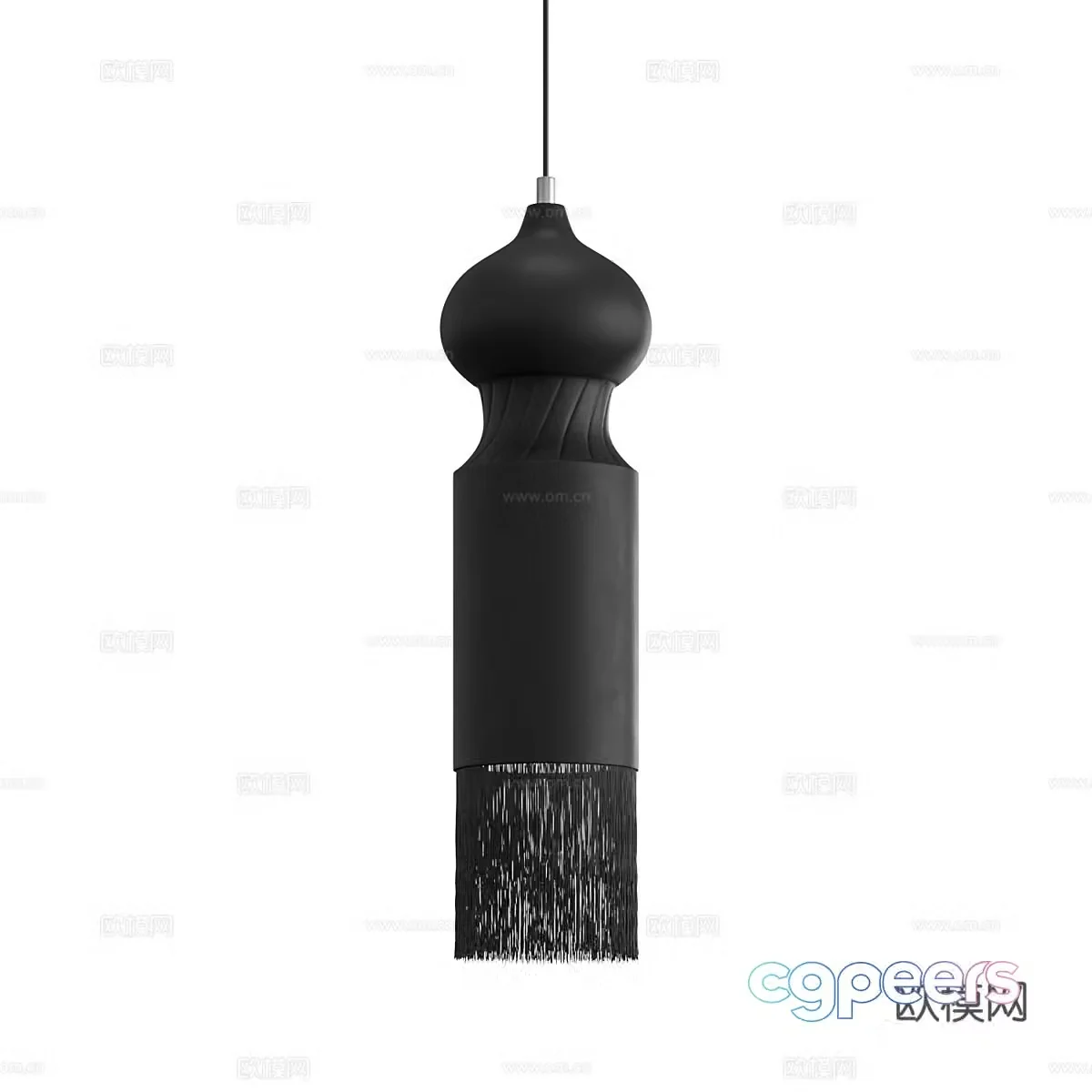 New Chinese style wasaki rattan decorative hanging line light 3D model