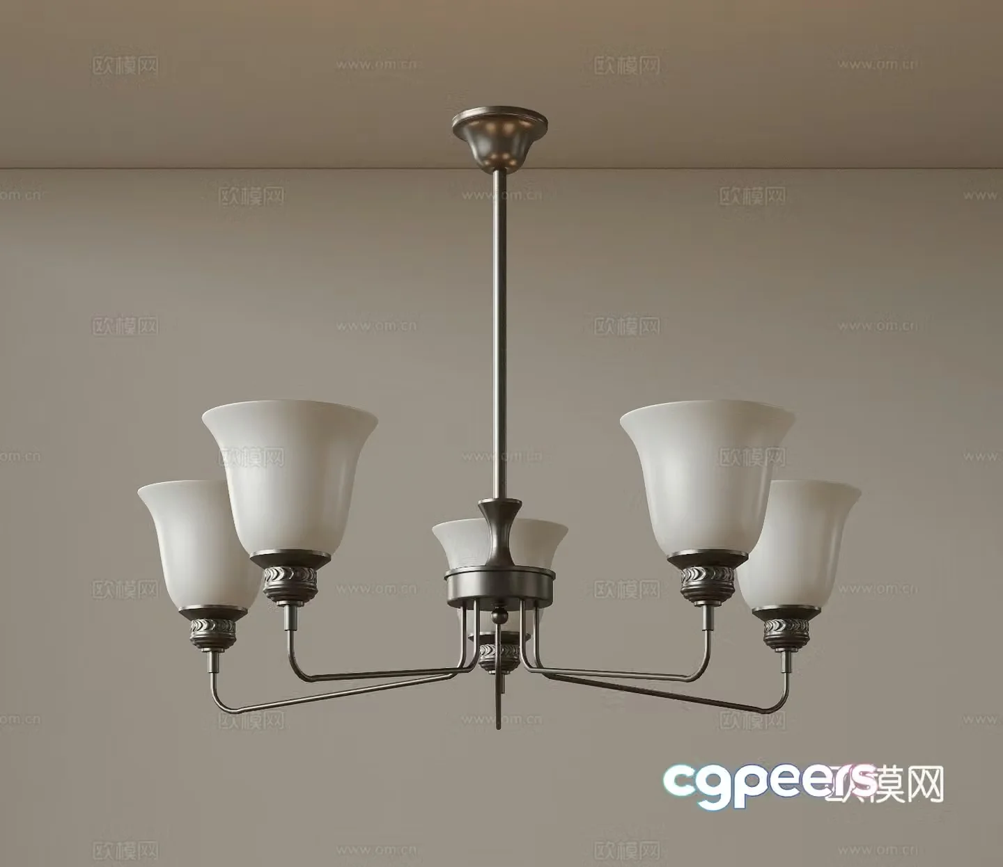 Modern medieval style chandelier Minimalist cream style chandelier Nordic simple chandelier Restaurant chandelier American 3D model
