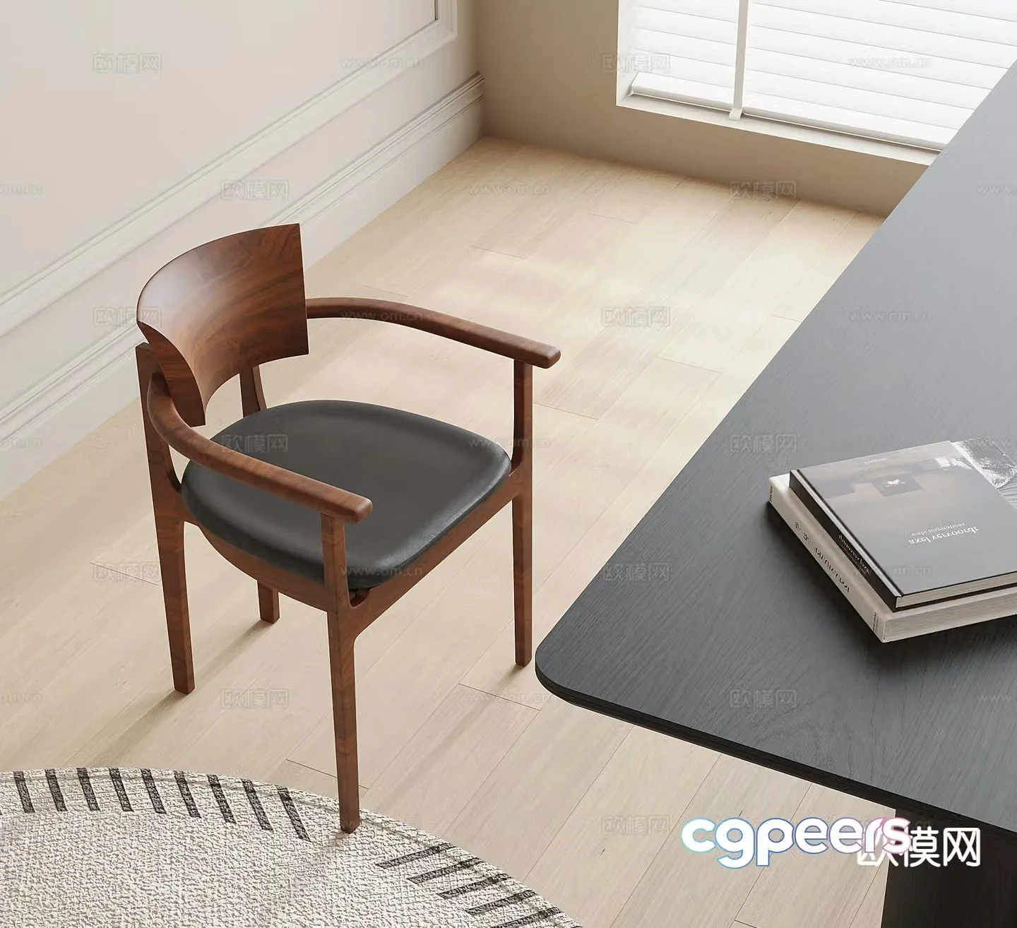 Medieval style chair dining chair 3d model