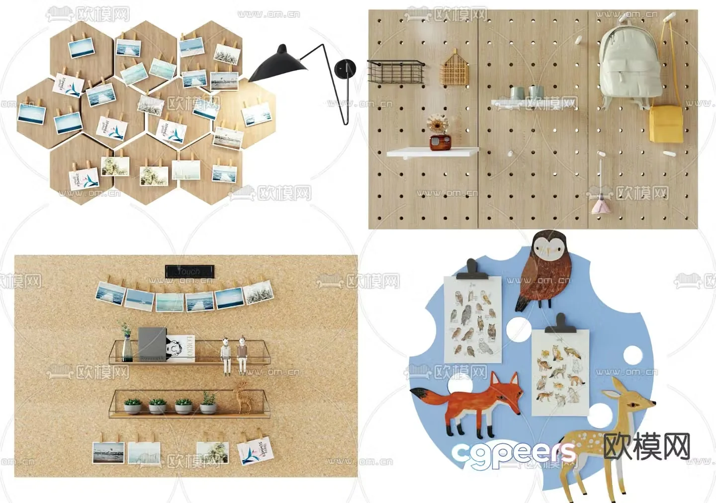Modern children’s wall decoration shelf 3d model