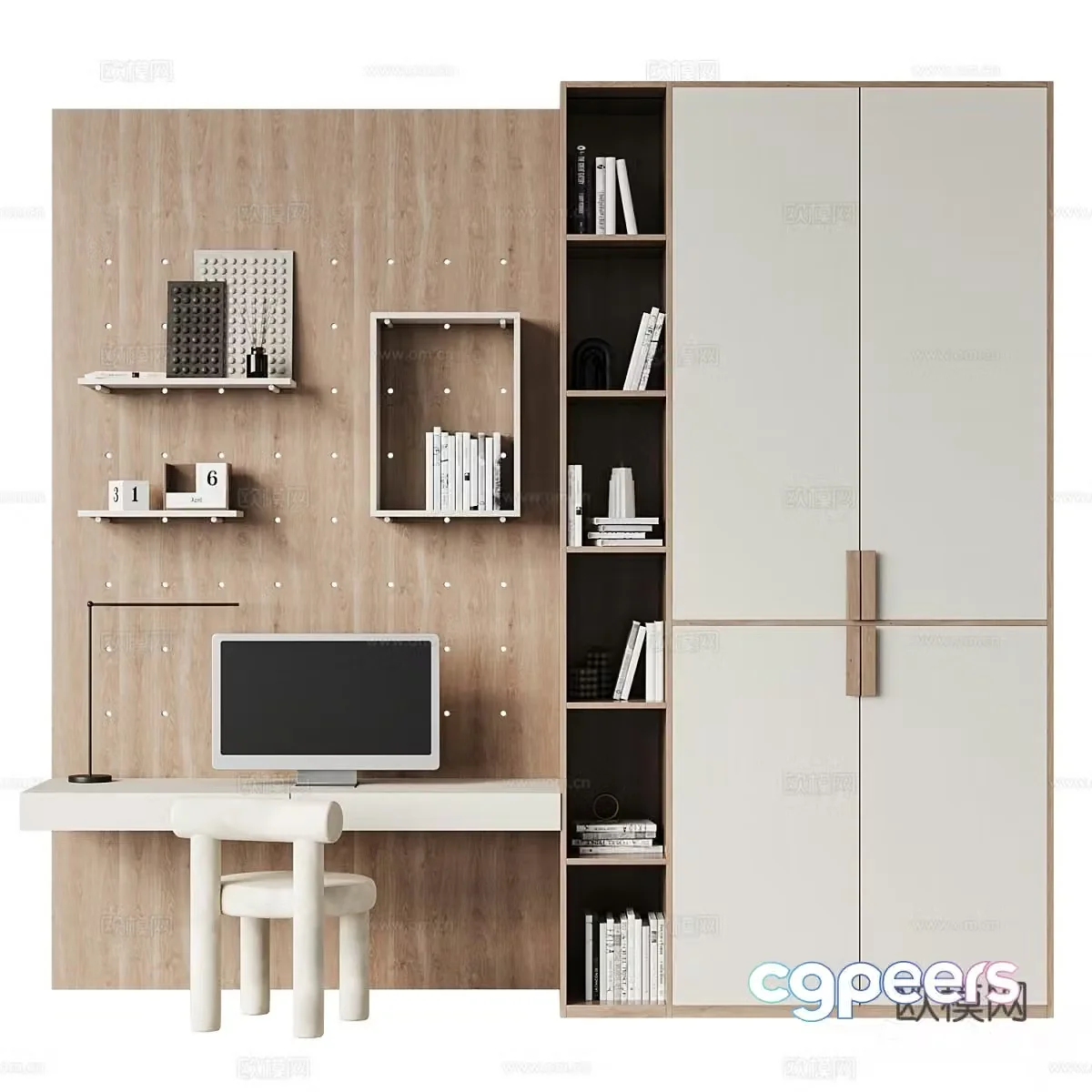 Children’s desk wardrobe 3d model