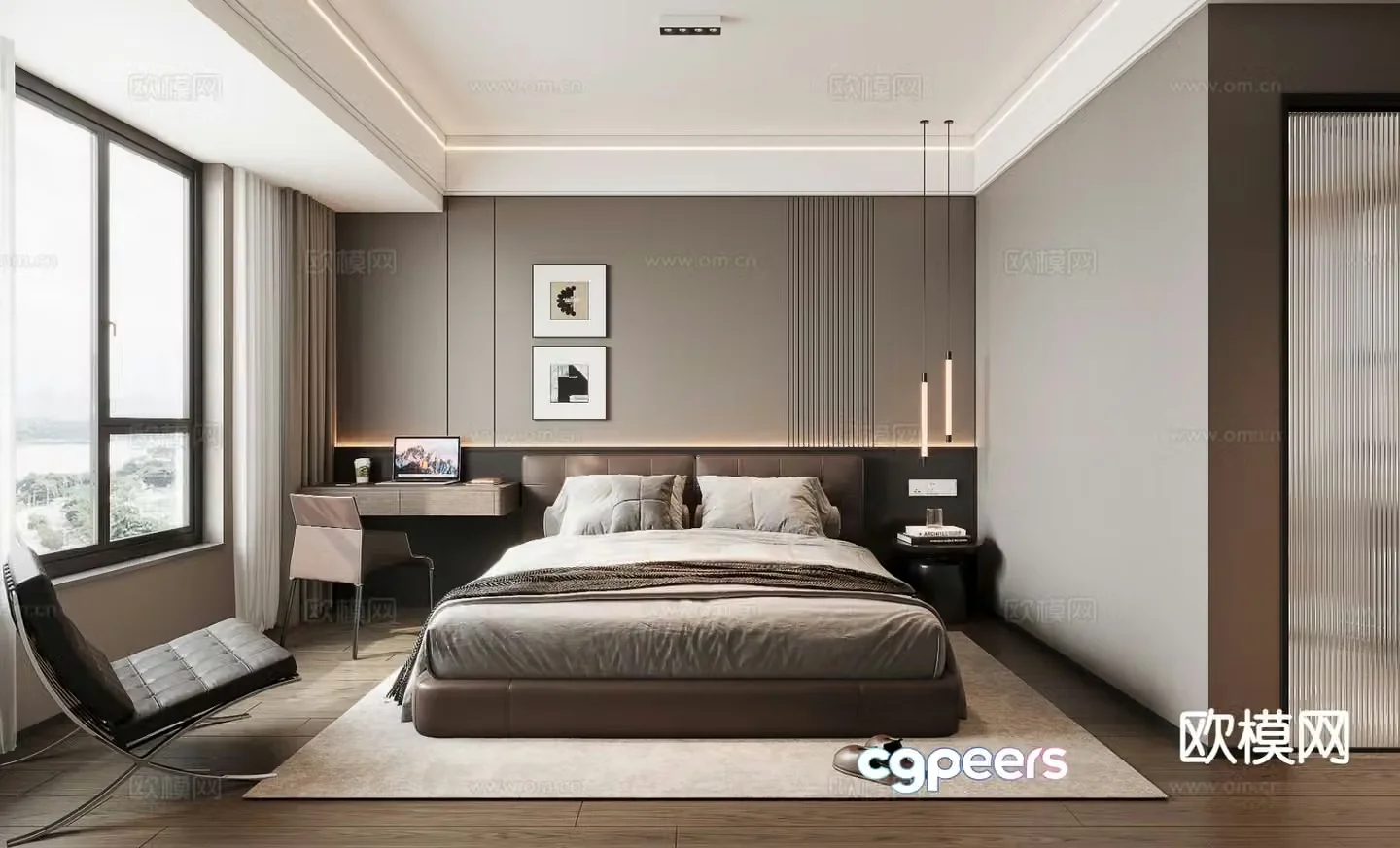 Italian style bedroom master bedroom 3d model