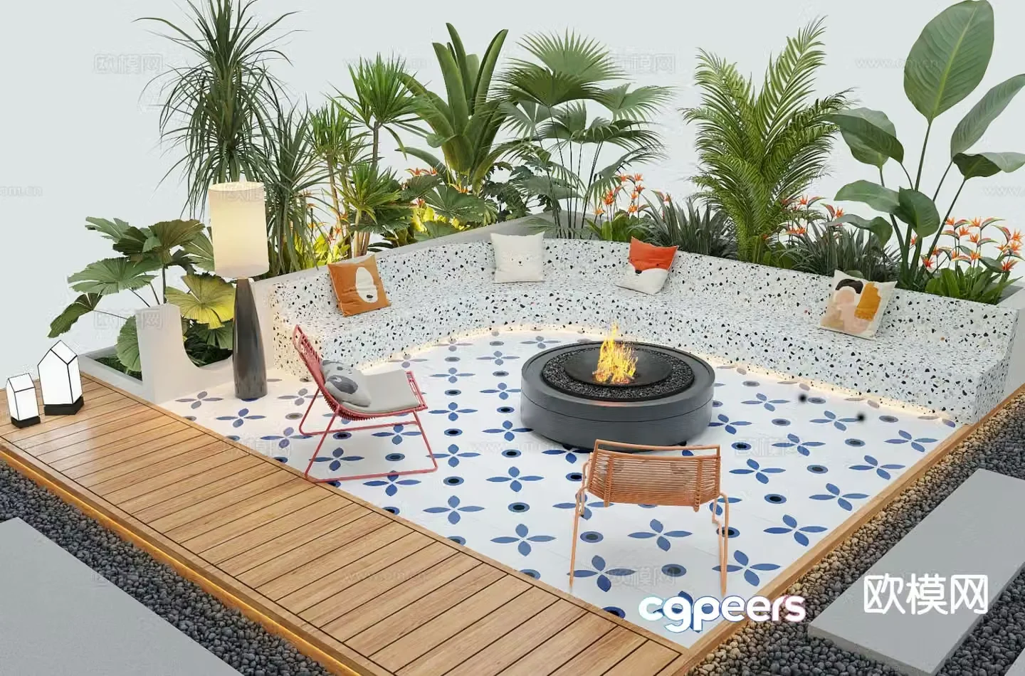 Outdoor sofa garden sofa 3d model