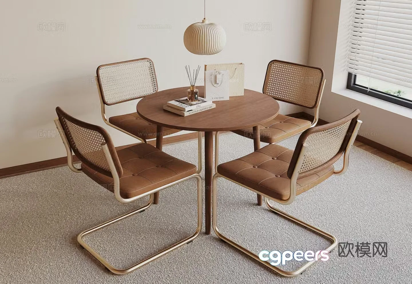 Modern casual table and chair 3d model