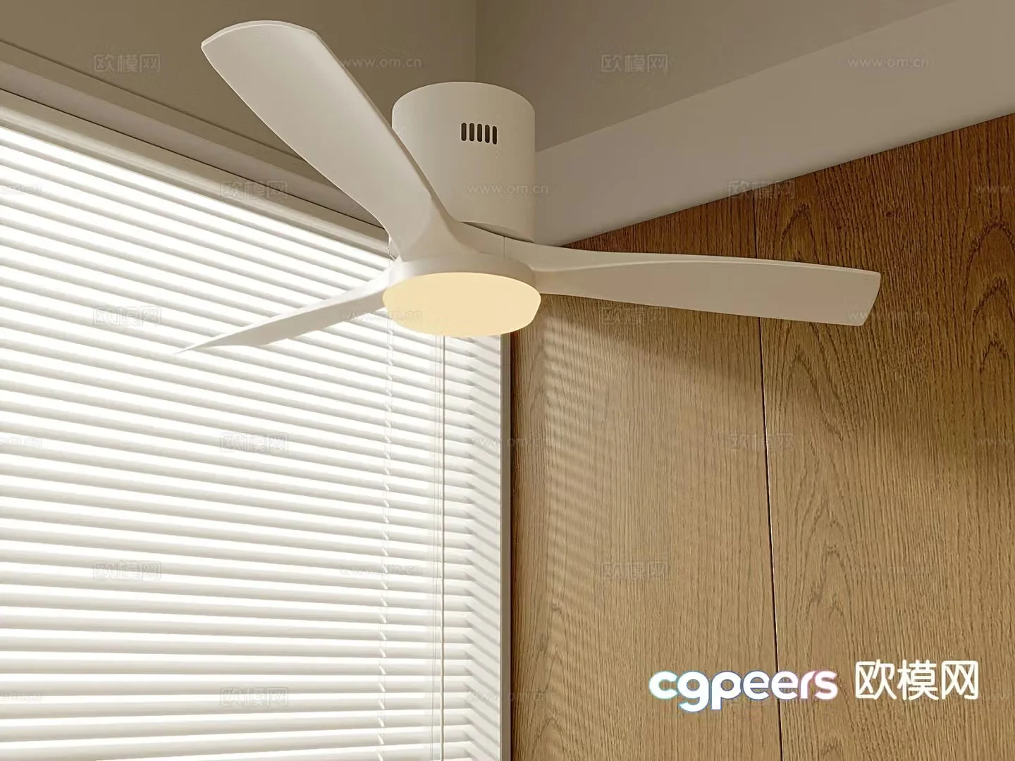 Cream style ceiling fan lamp fan lamp 3d model