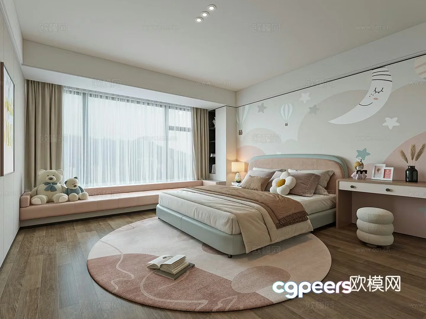 Modern girl room 3d model