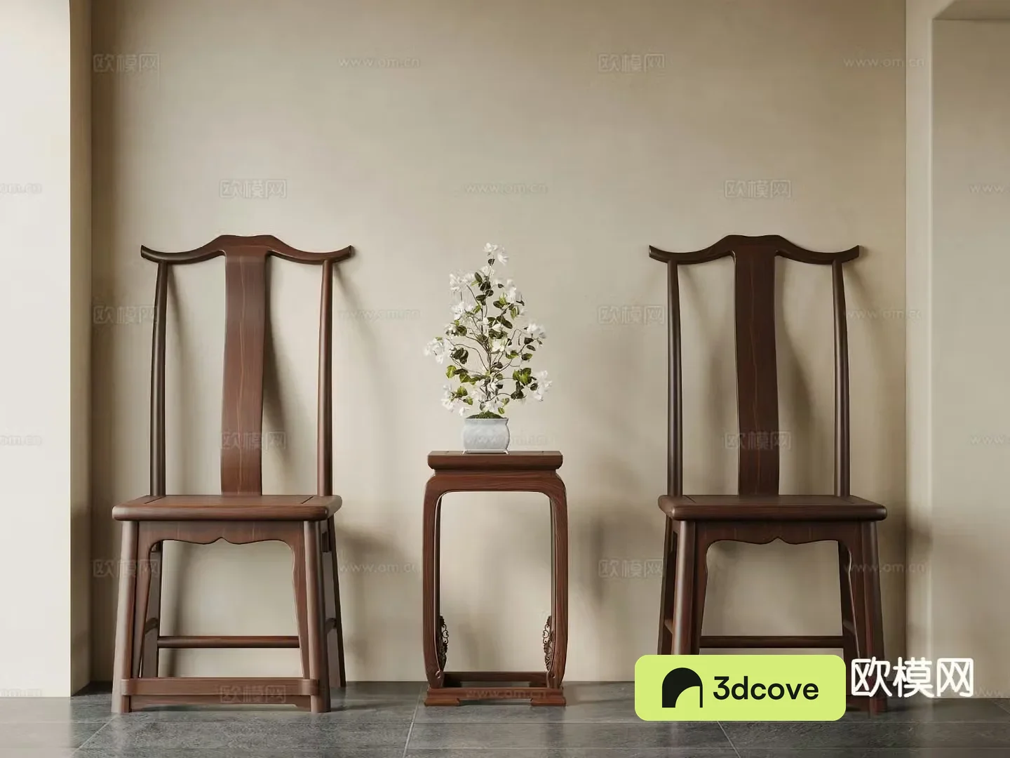 New Chinese style leisure chair official hat chair corner table
