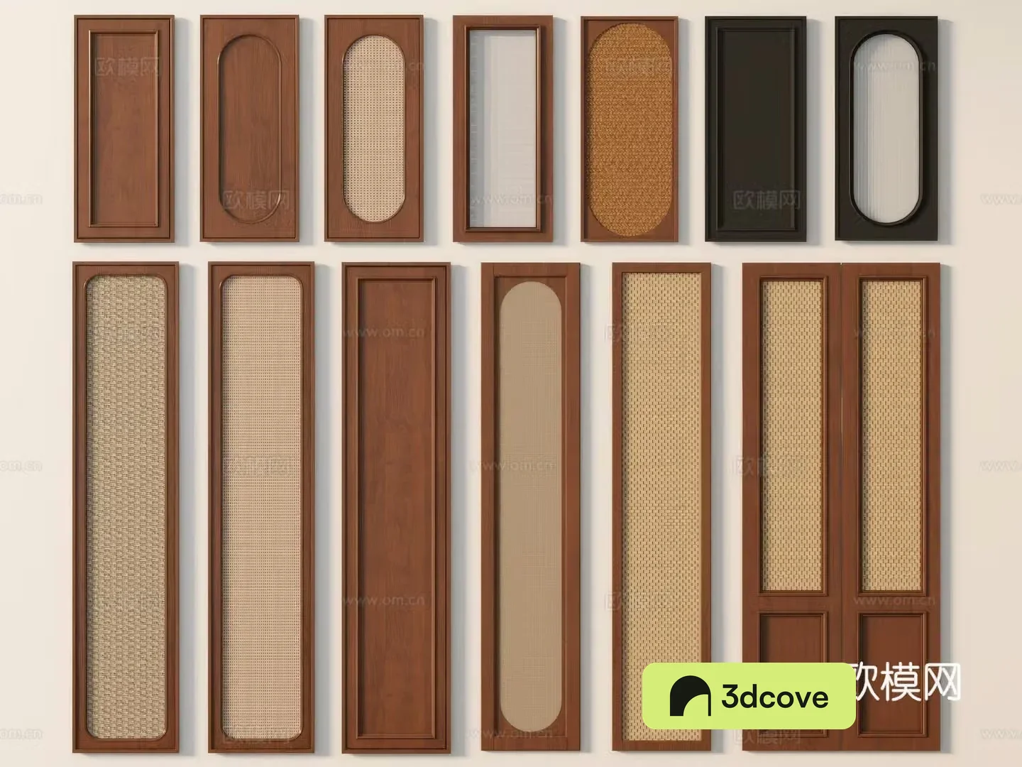 Wabi-sabi cabinet door rattan cabinet door