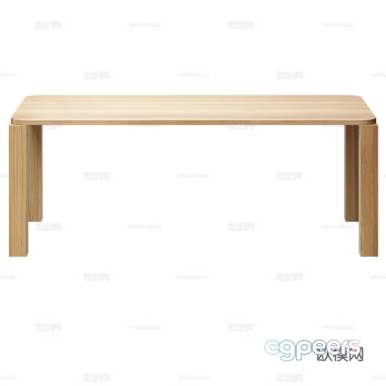 New Works Nordic dining table Minimalist dining table Log dining table Oak dining table 3D model