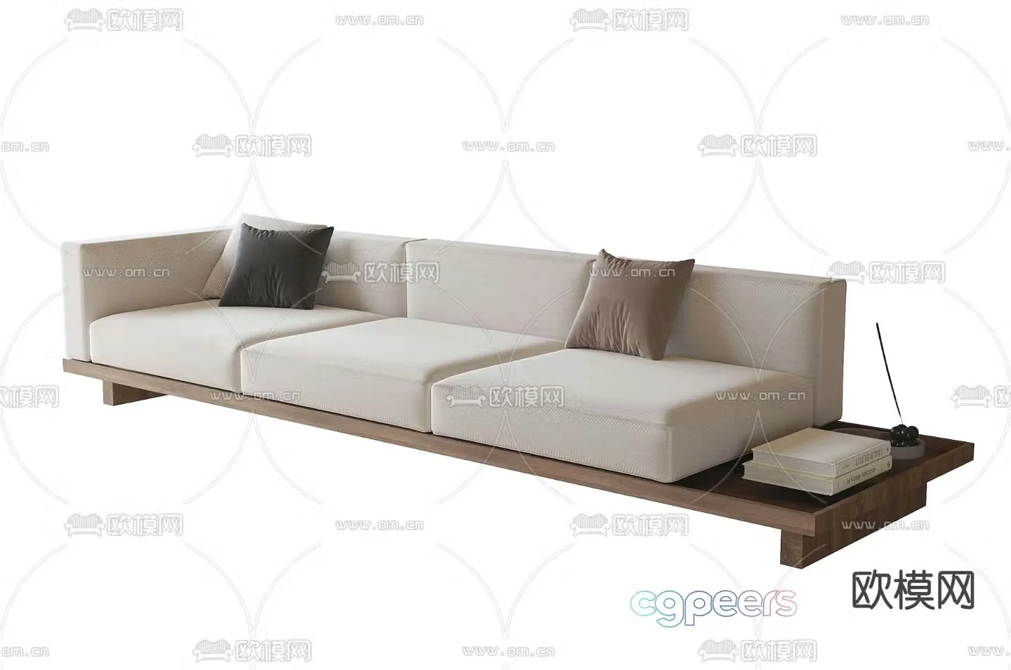Medieval style three-person sofa 3D model