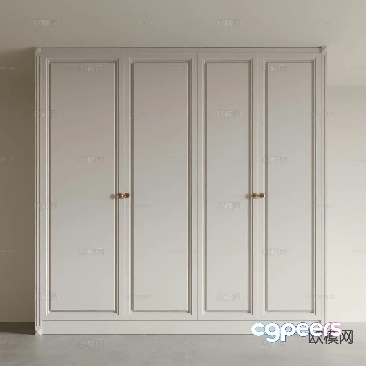 Cream style wardrobe 3d model