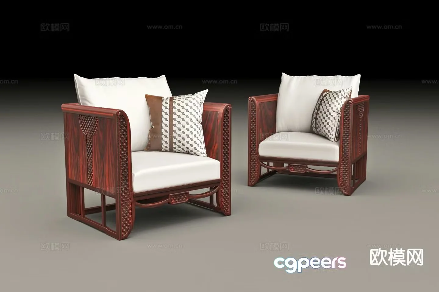 New Chinese style sofa leisure sofa 3d model