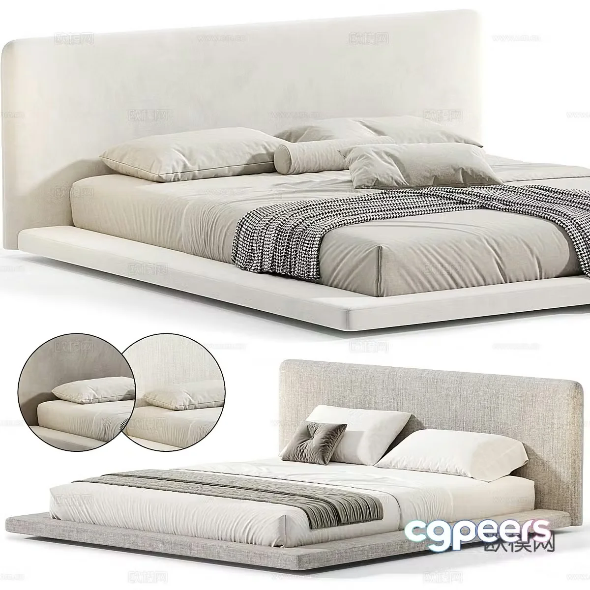 Es about Italian Double Bed 3D Model