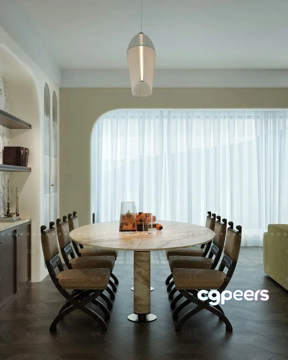 Modern Dining Room 3D Model – 4214 – CORONA Render