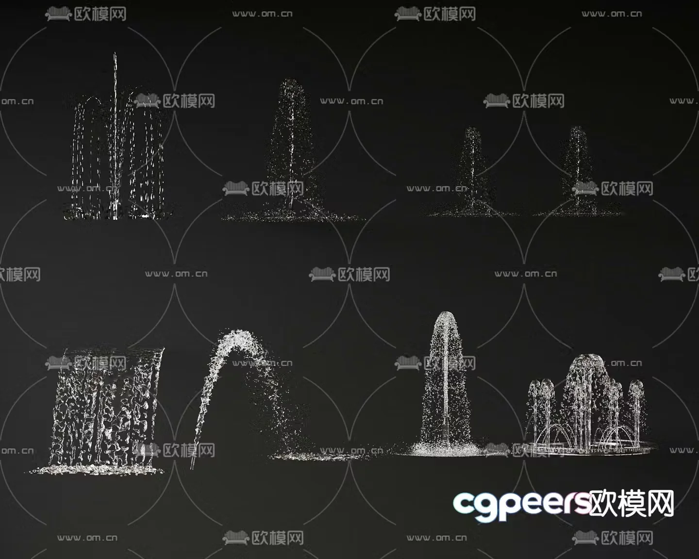 fountain flowing water falling water 3d model