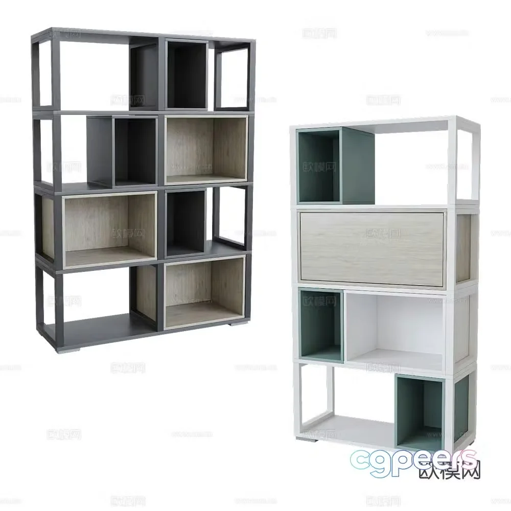Modern decorative cabinet shelf 3d model