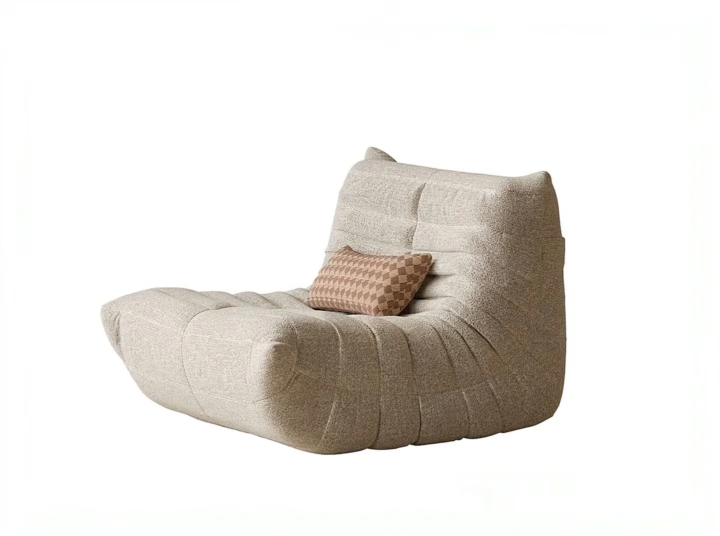 A White Chair With A Checkered Cushion 3D Model – 19588 – VRAY Render