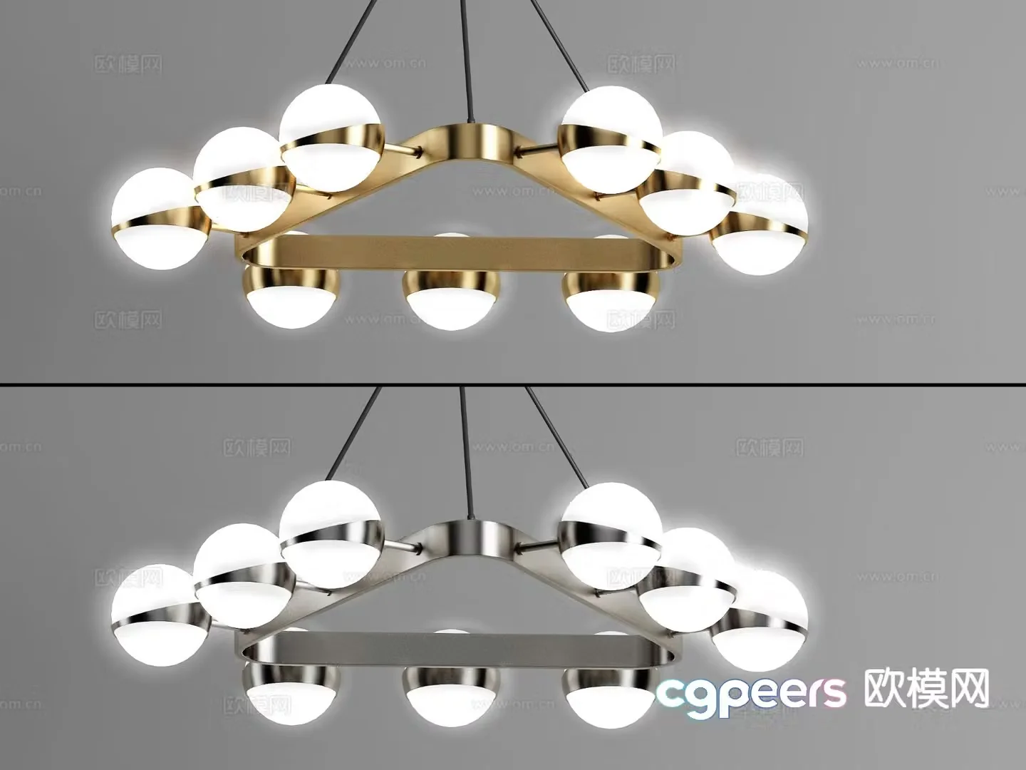 Light luxury chandelier 3d model