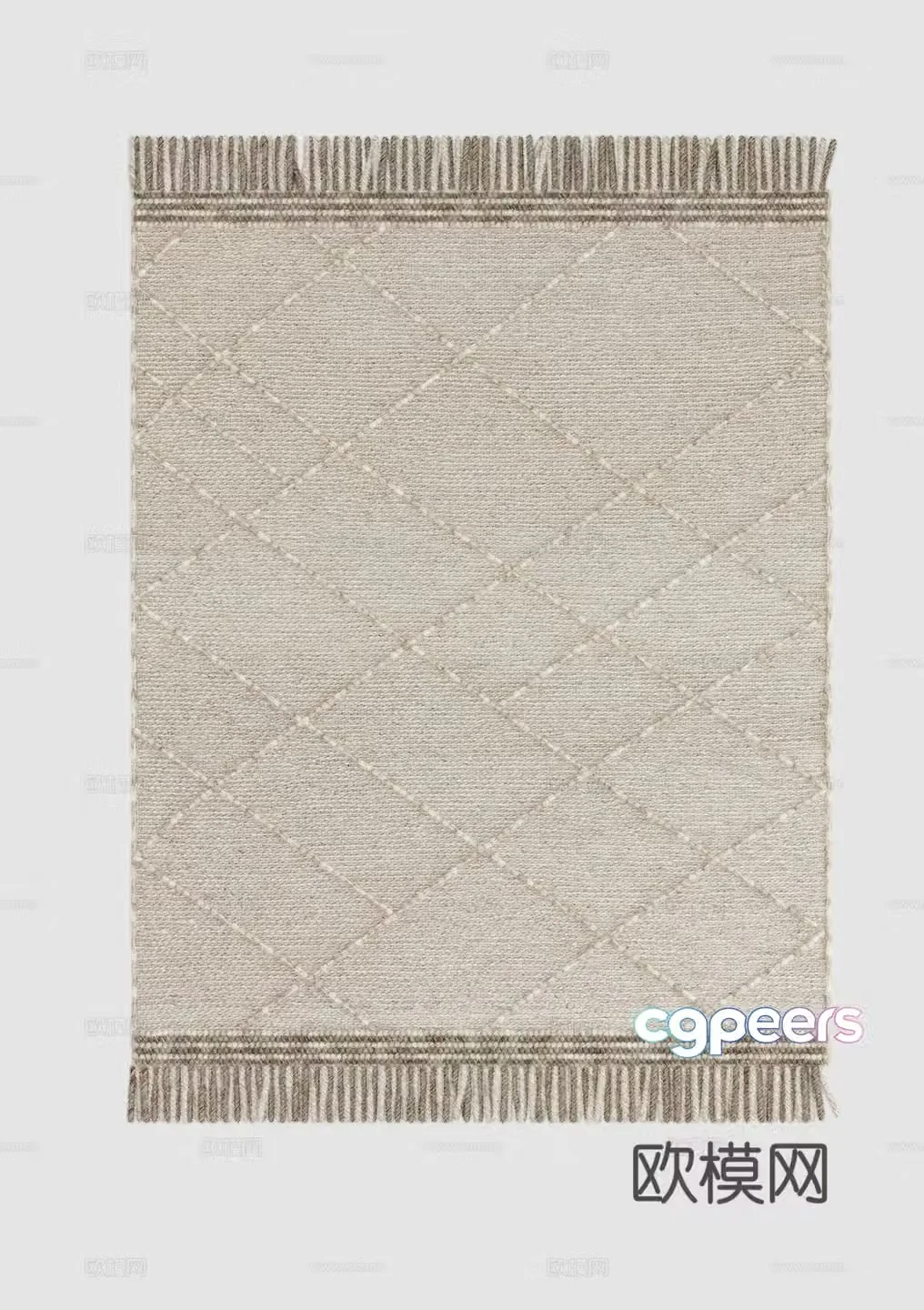 Wabisa vintage carpet simple European carpet 3d model