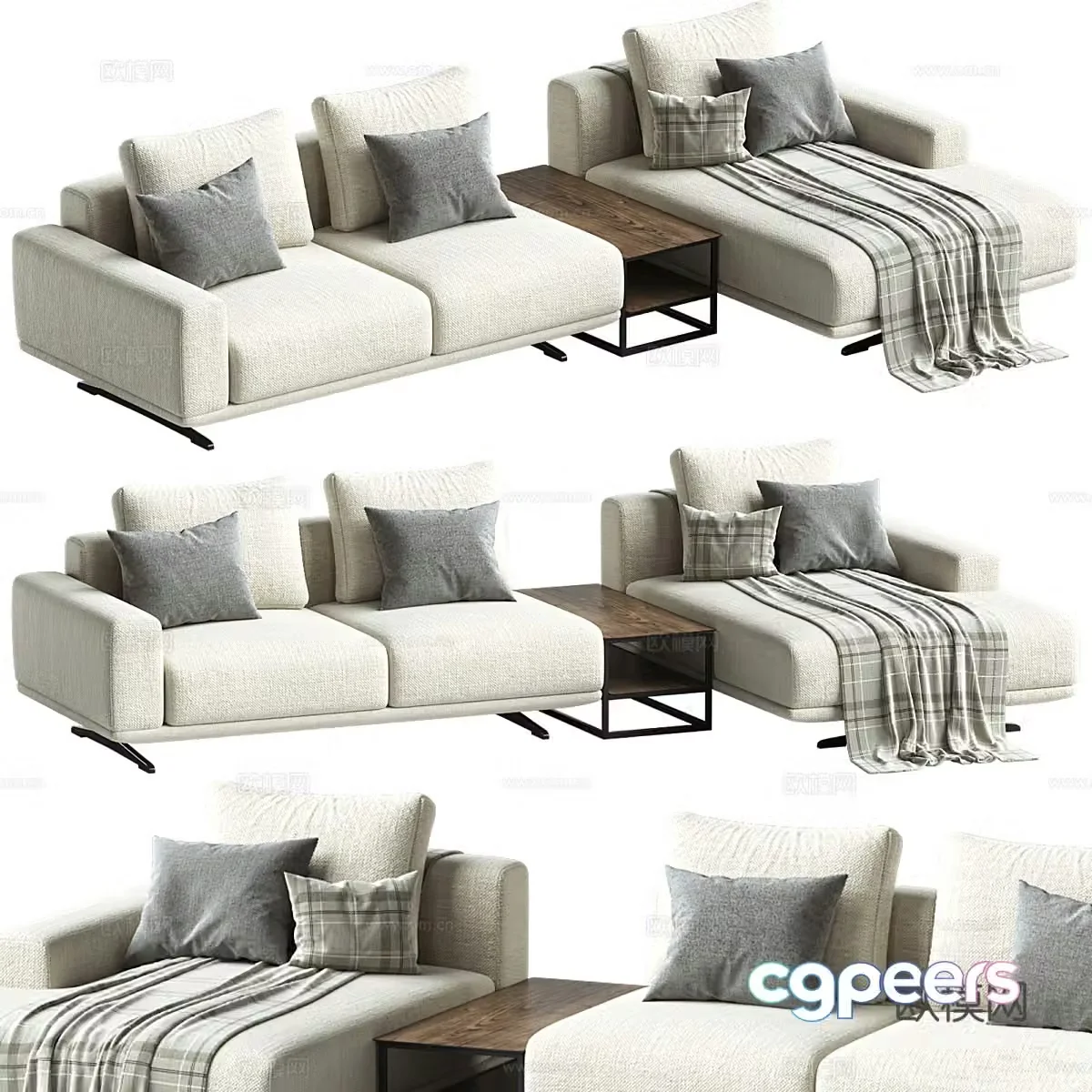 Modern Italian Zillis Module Corner Sofa 3D Model