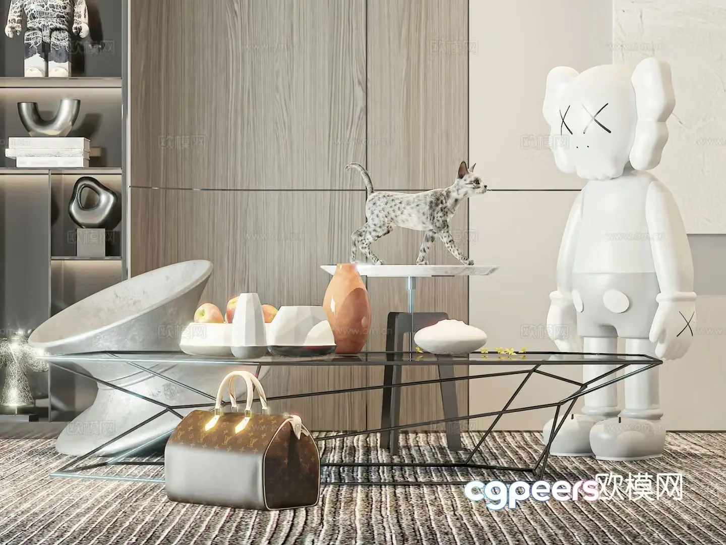 Glass coffee table 3d model