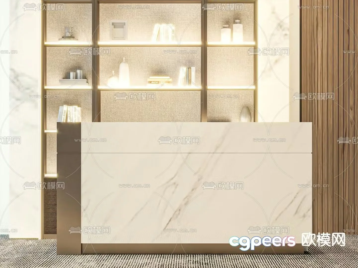 Front desk service desk reception desk 3d model