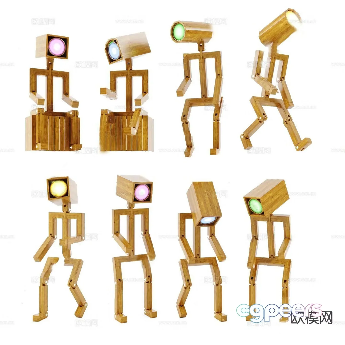 Creative humanoid floor lamp 3d model