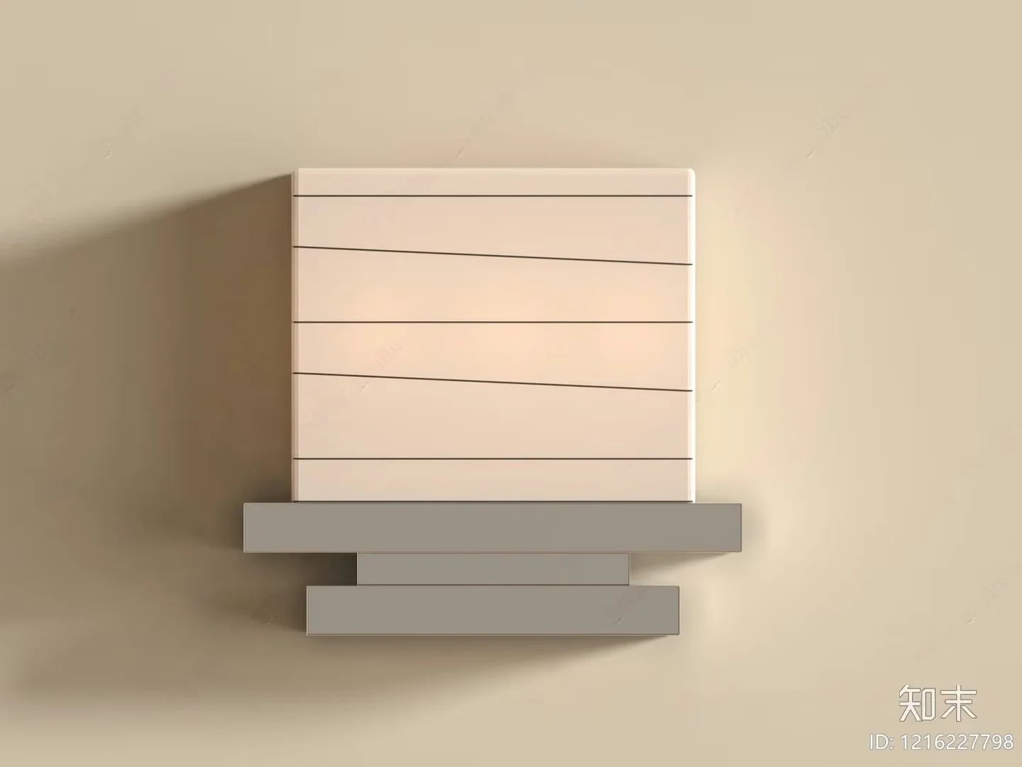 Modern Beige Wall Shelf 3D Model – 15025 – VRAY Render