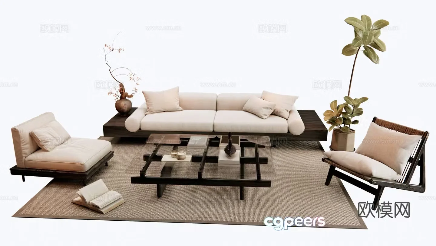 Wasabi wind combination sofa 3D model