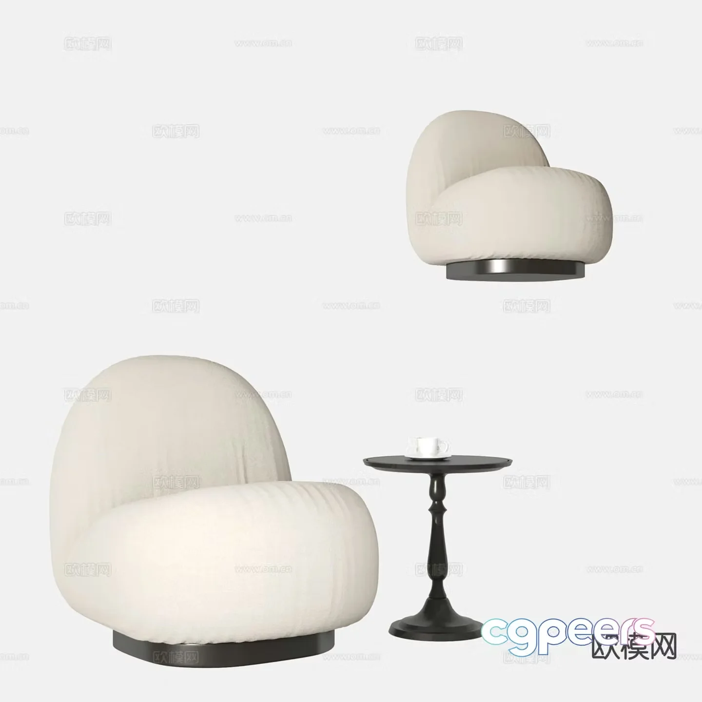 Modern single sofa leisure sofa 3d model