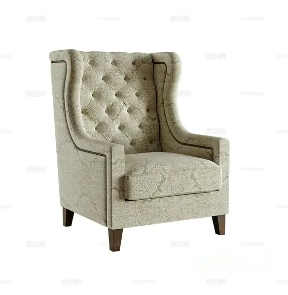 A Beige Armchair 3D Model – 16768 – VRAY Render