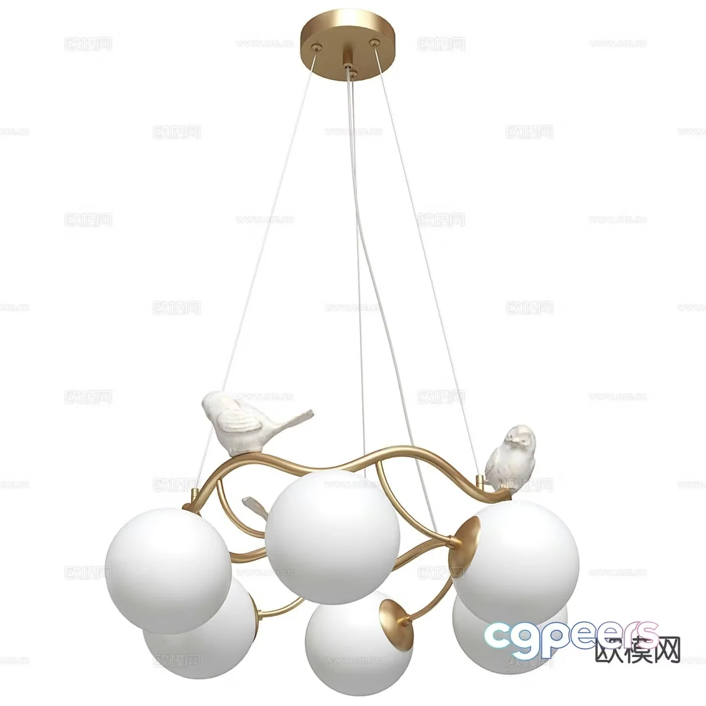 French chandelier spherical chandelier 3d model