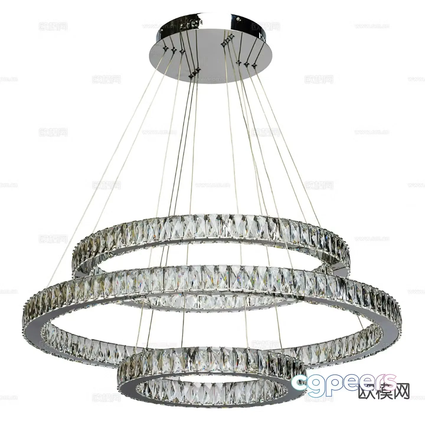 Ring chandelier crystal chandelier 3d model