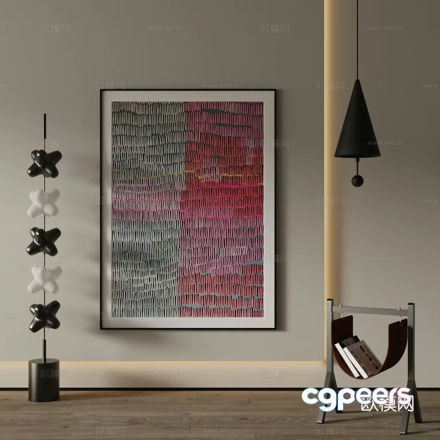 Modern decorative painting Abstract painting 3d model