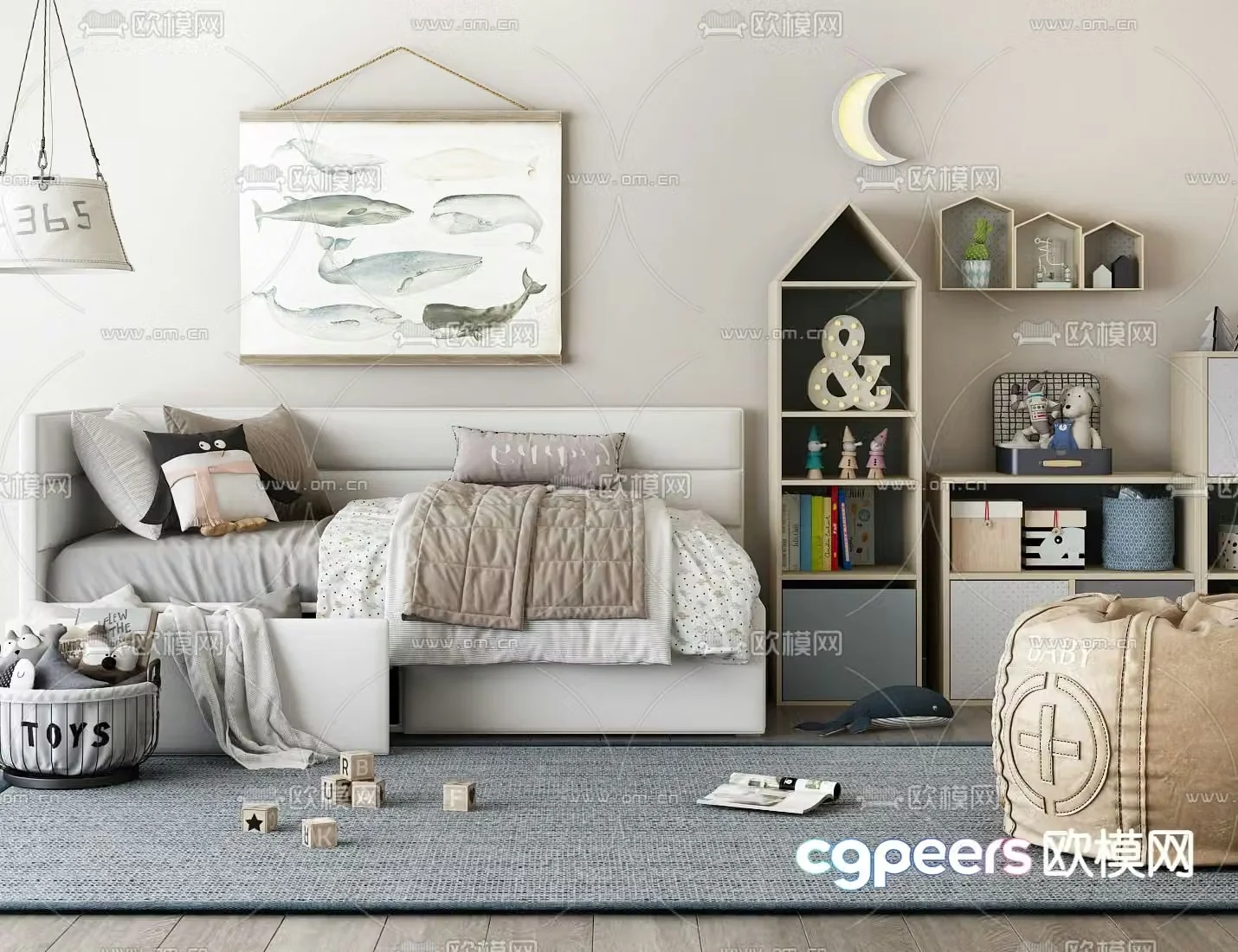 Children’s sofa toy cabinet hanging picture 3D model