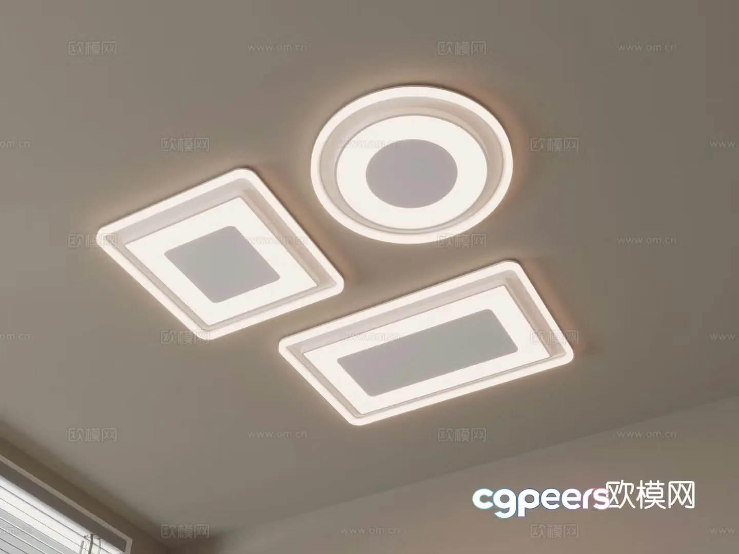 Geometric ceiling lamp bedroom lamp 3d model