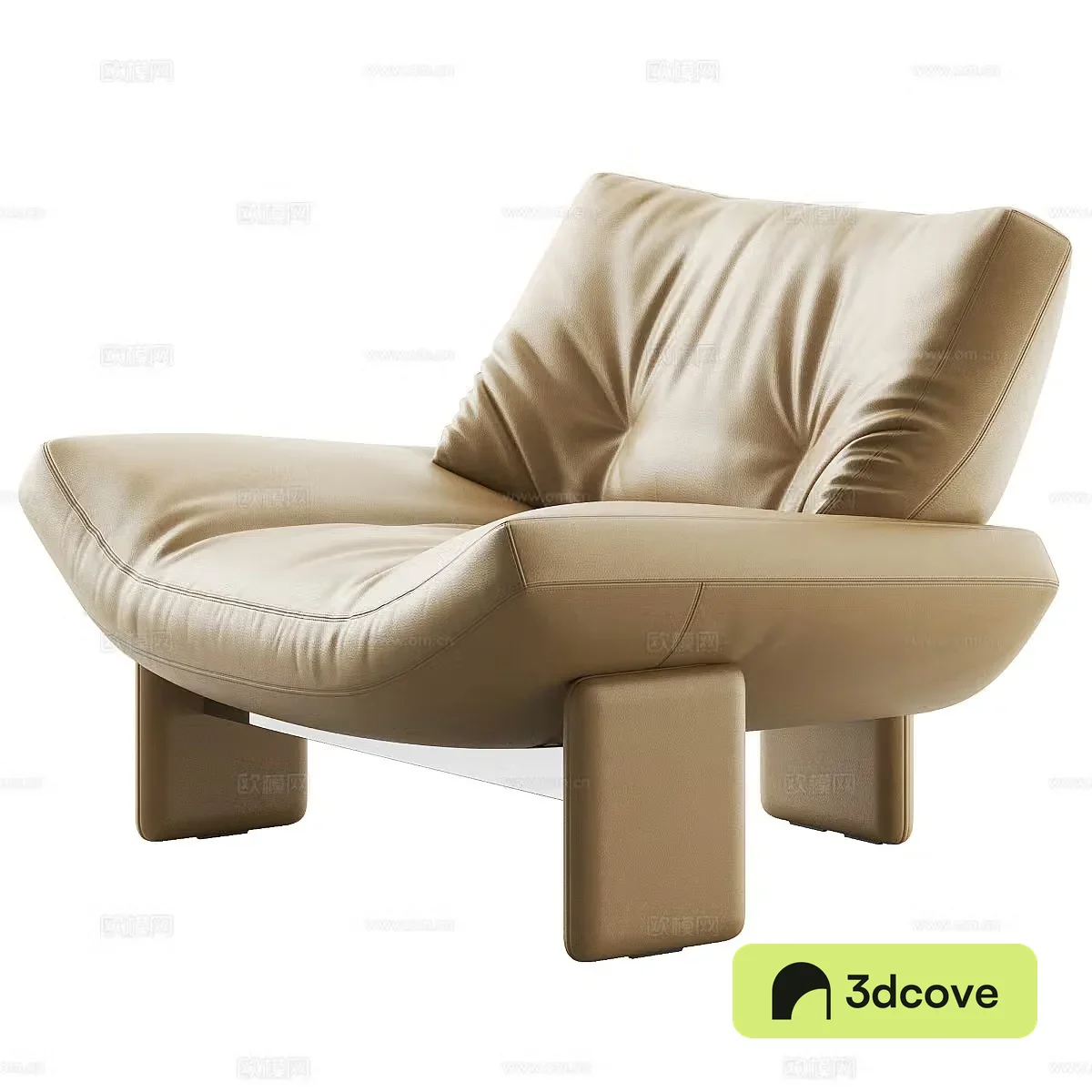 Cream style single sofa Leather single chair Leather